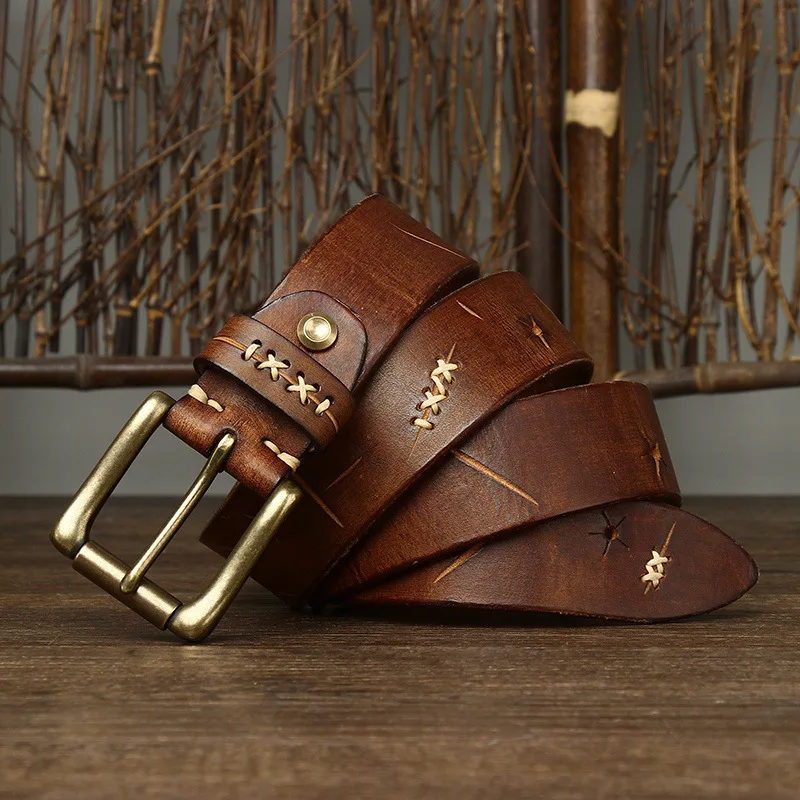 Luxury Designer 3.8CM Men's Leather Belts