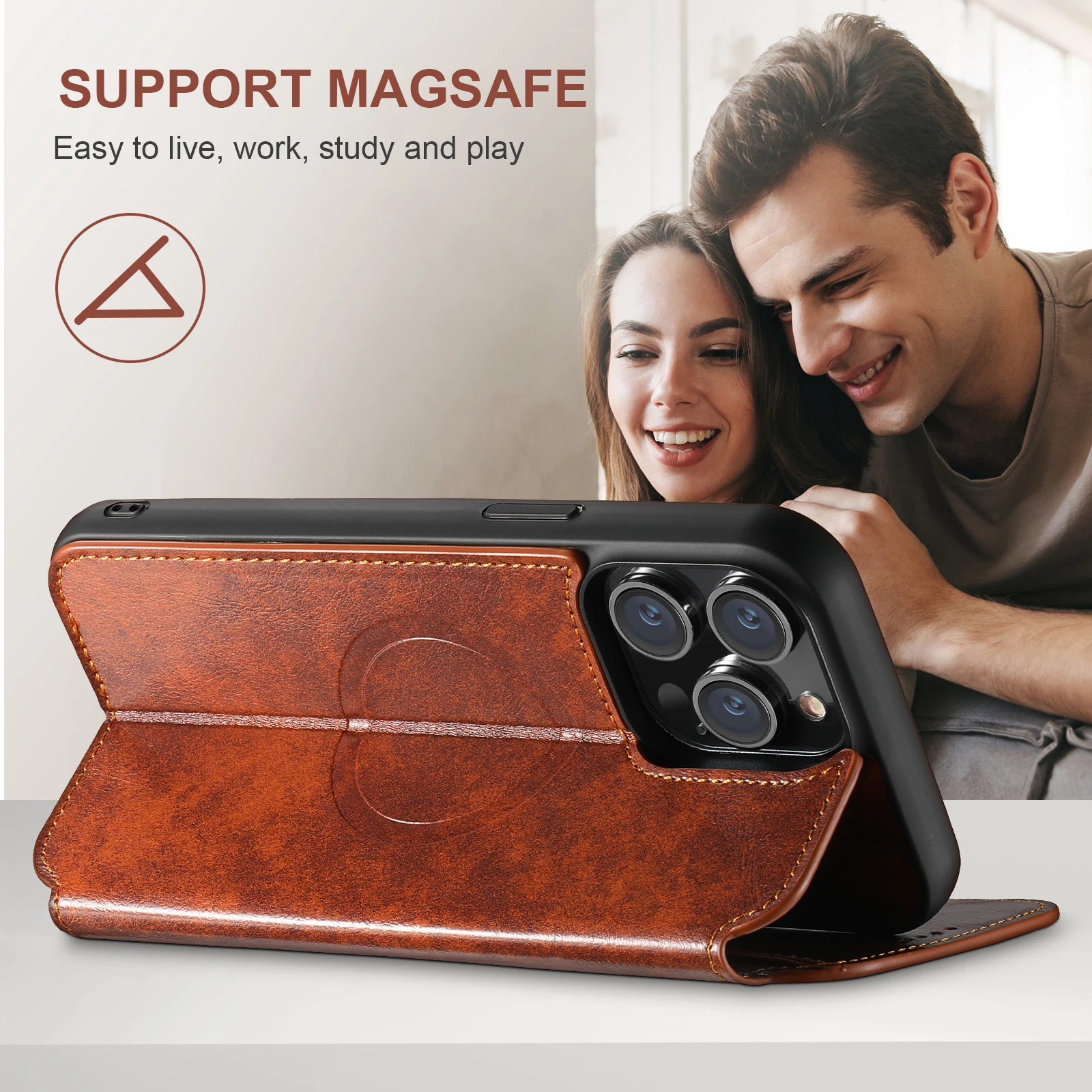 Card Holder Leather Flip Case for iPhone