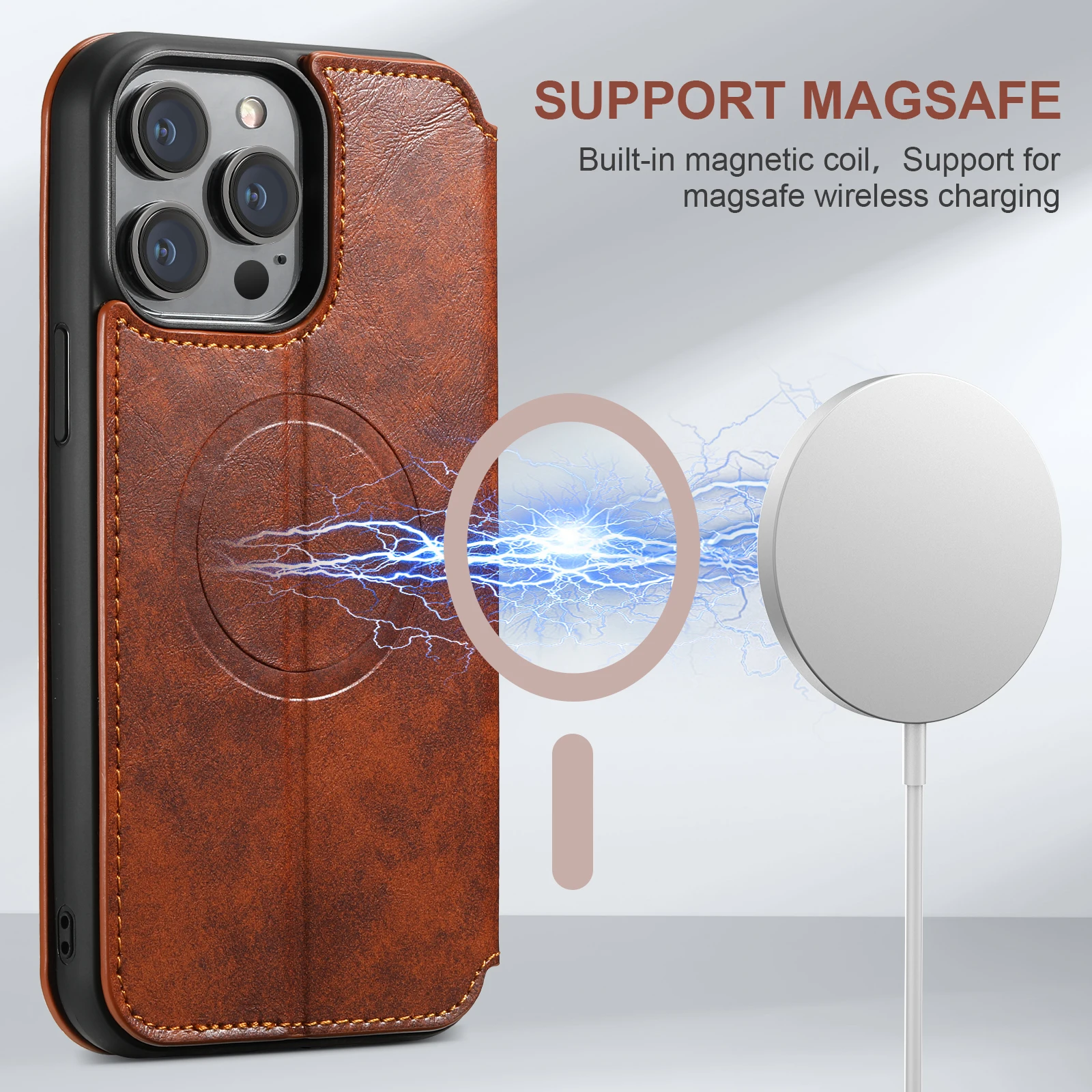 Card Holder Leather Flip Case for iPhone