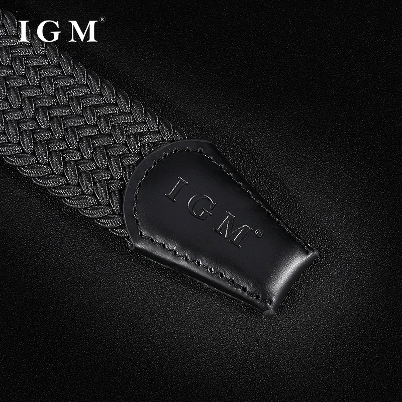 Black Elastic Woven Belt for Men