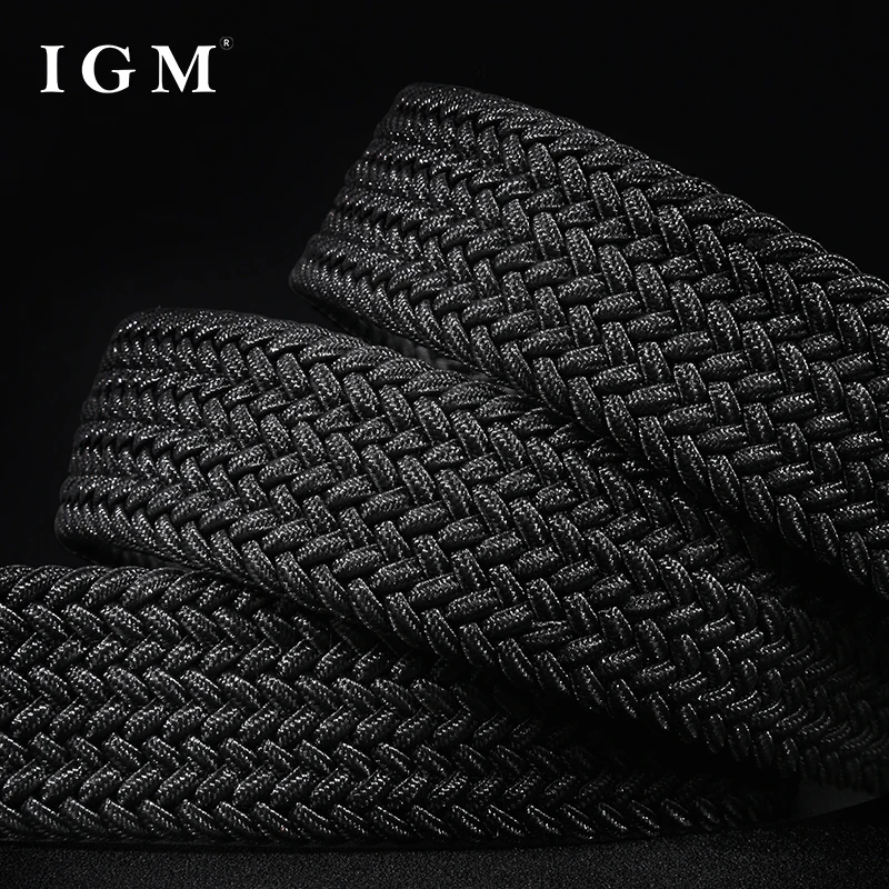 Black Elastic Woven Belt for Men