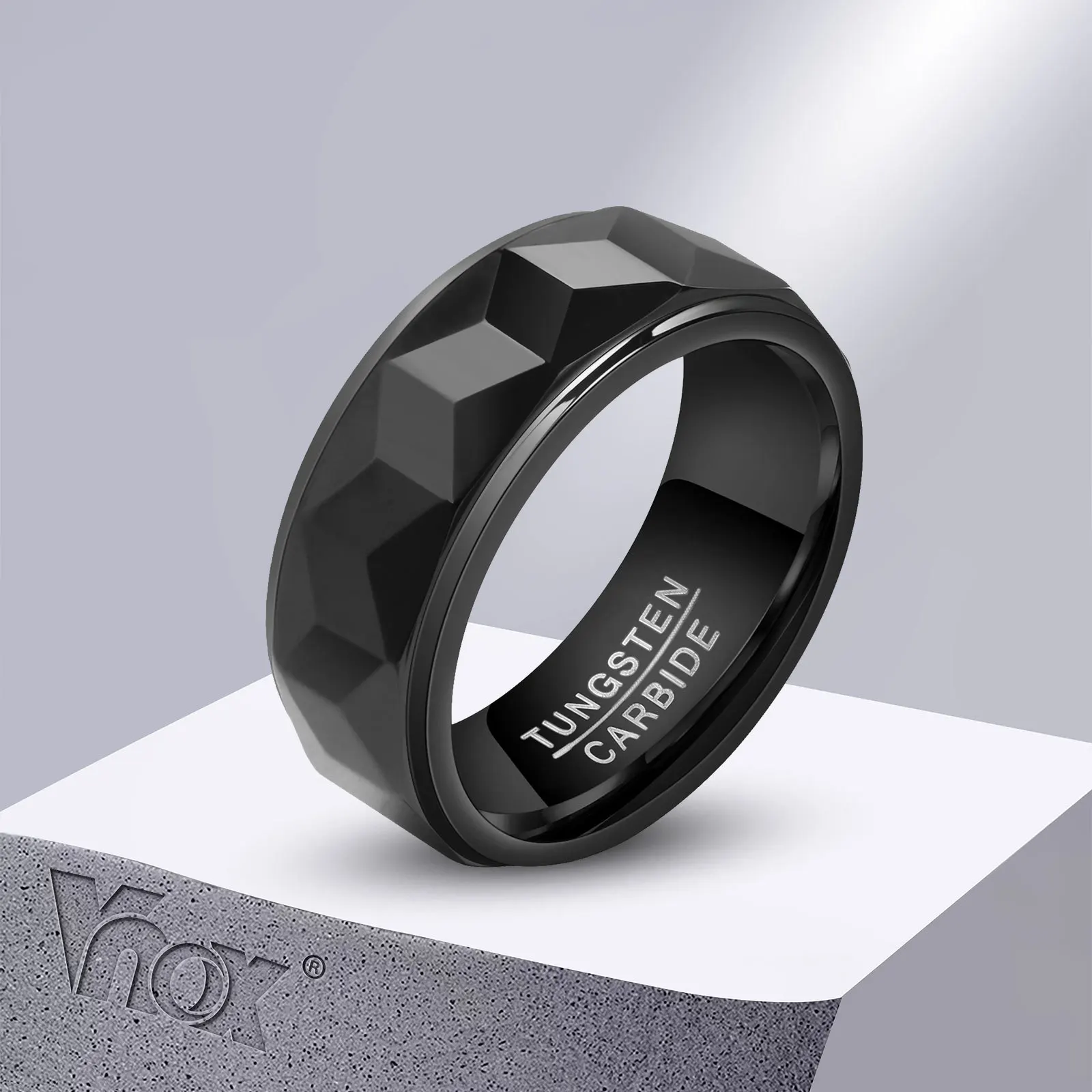 8mm Sleek Black Tungsten Wedding Band