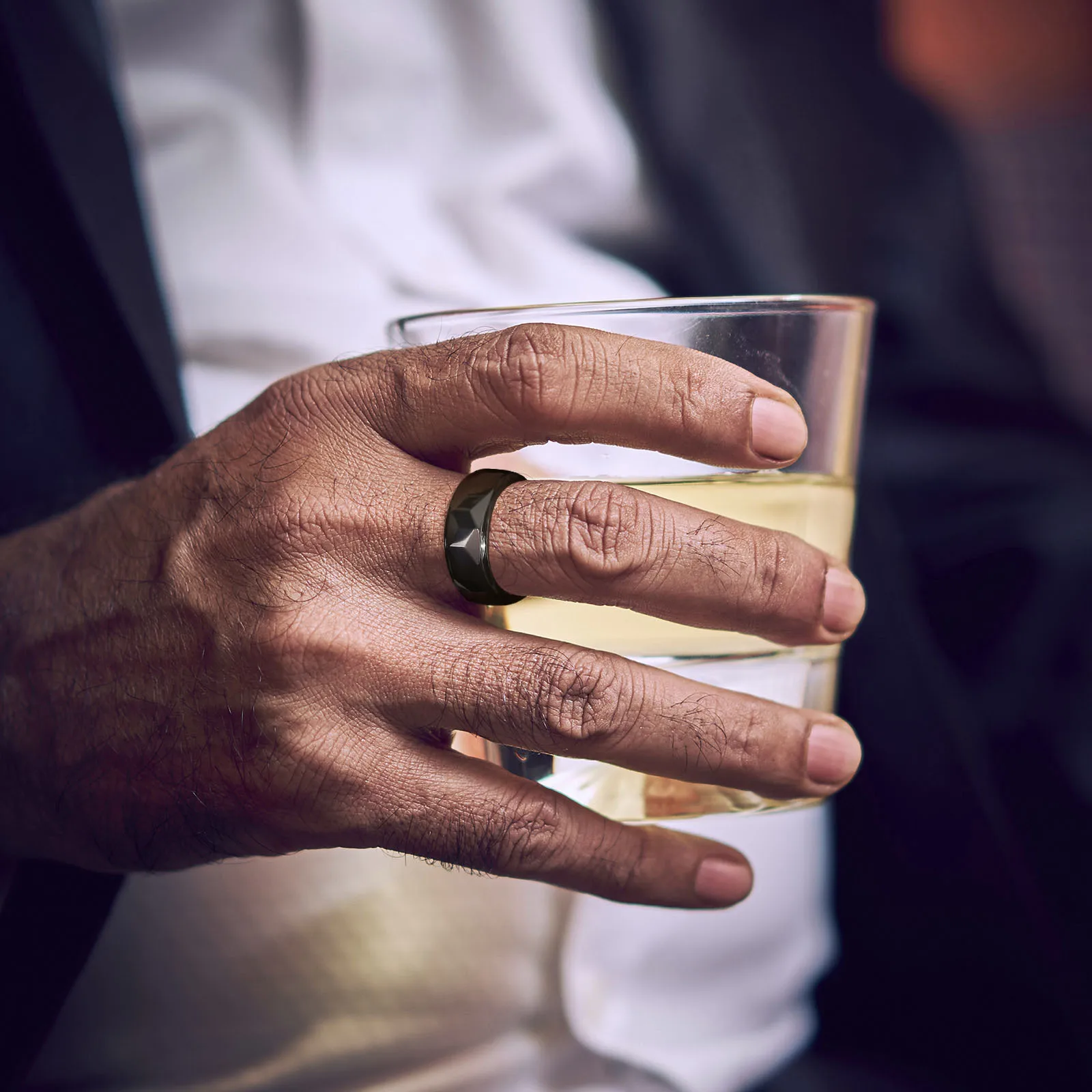 8mm Sleek Black Tungsten Wedding Band