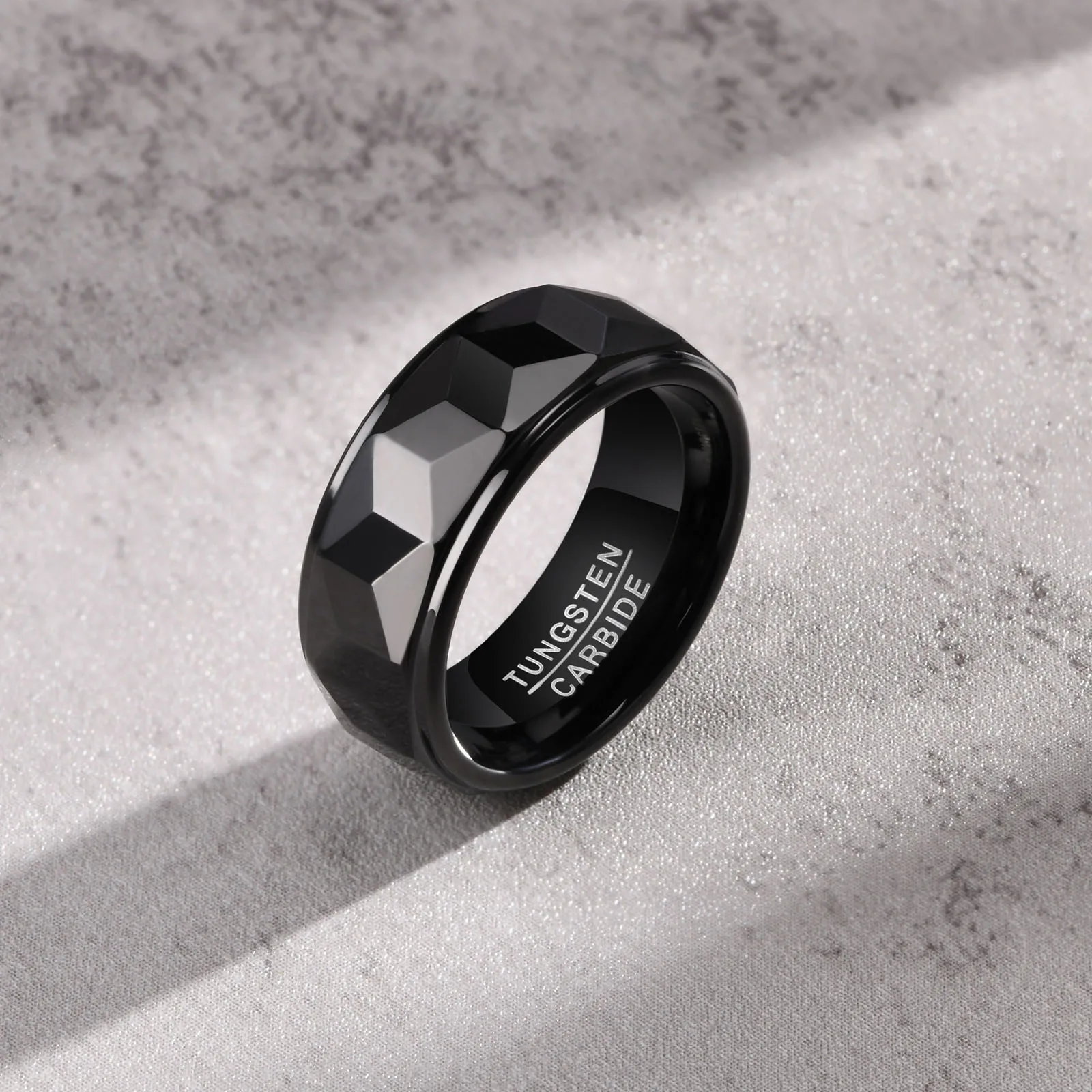 8mm Sleek Black Tungsten Wedding Band