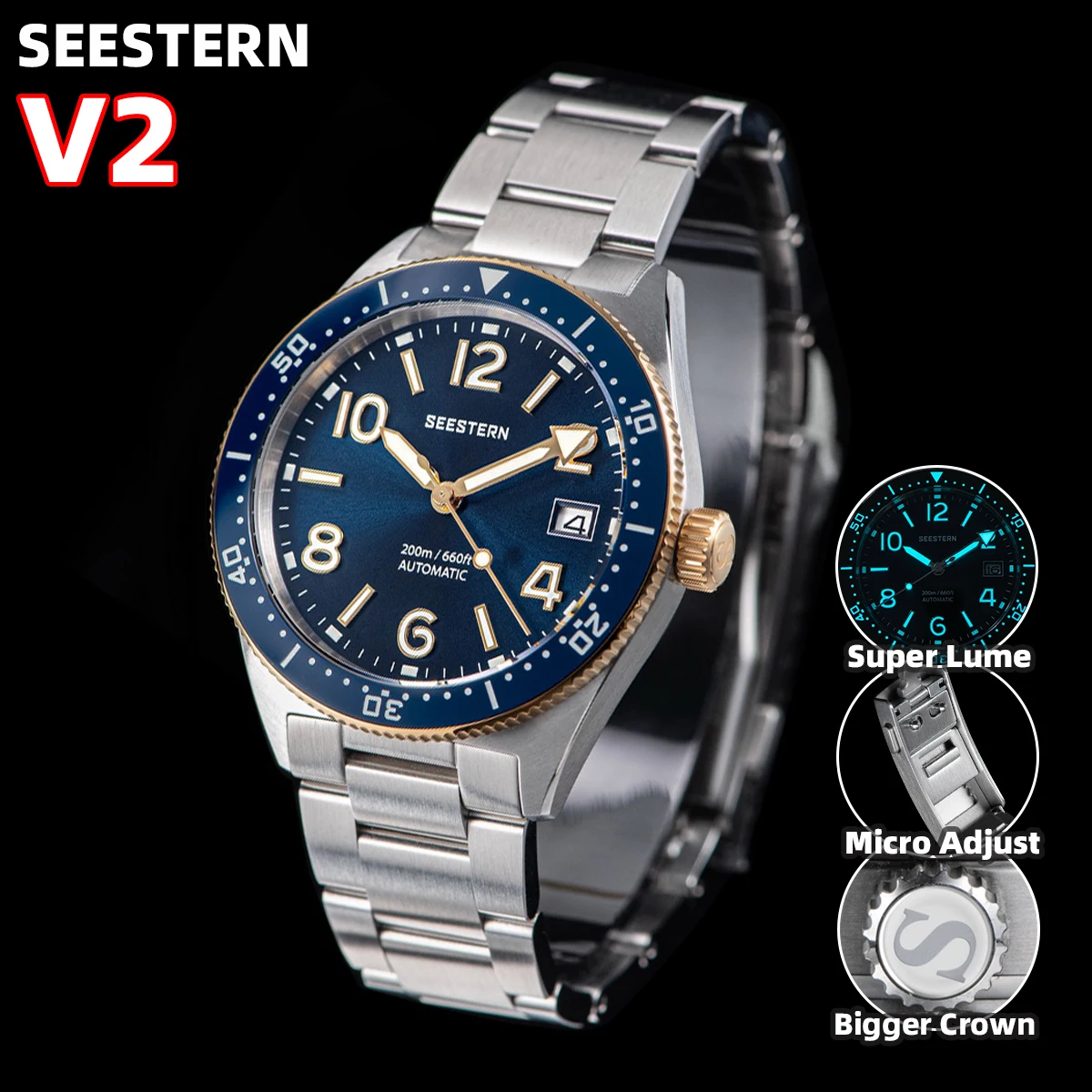 SEESTERN Watch S434 200m Water Resistant