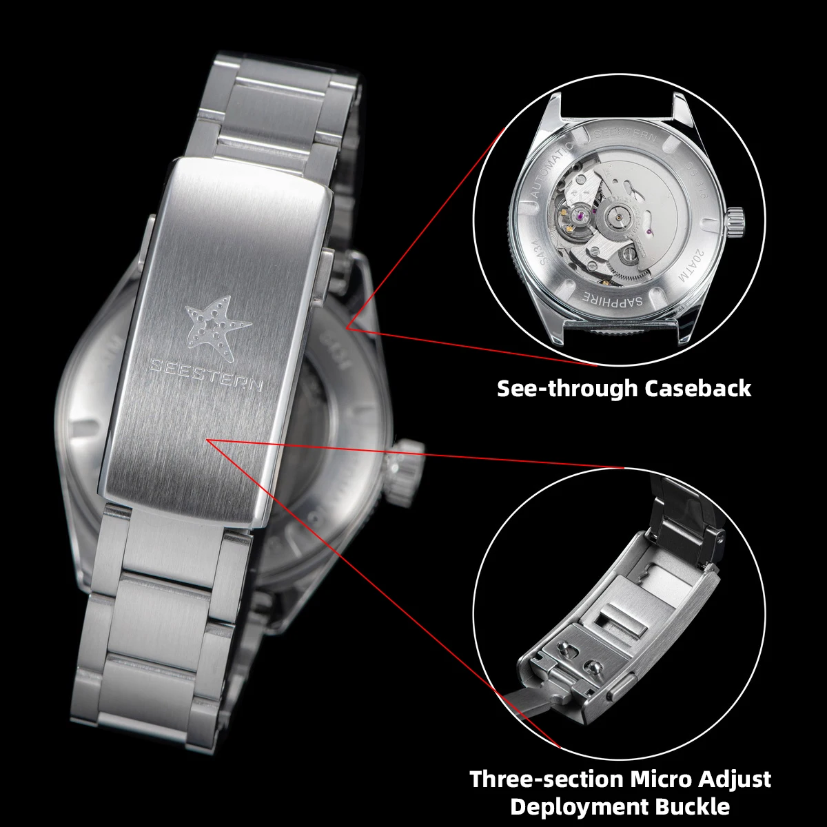 SEESTERN Watch S434 200m Water Resistant