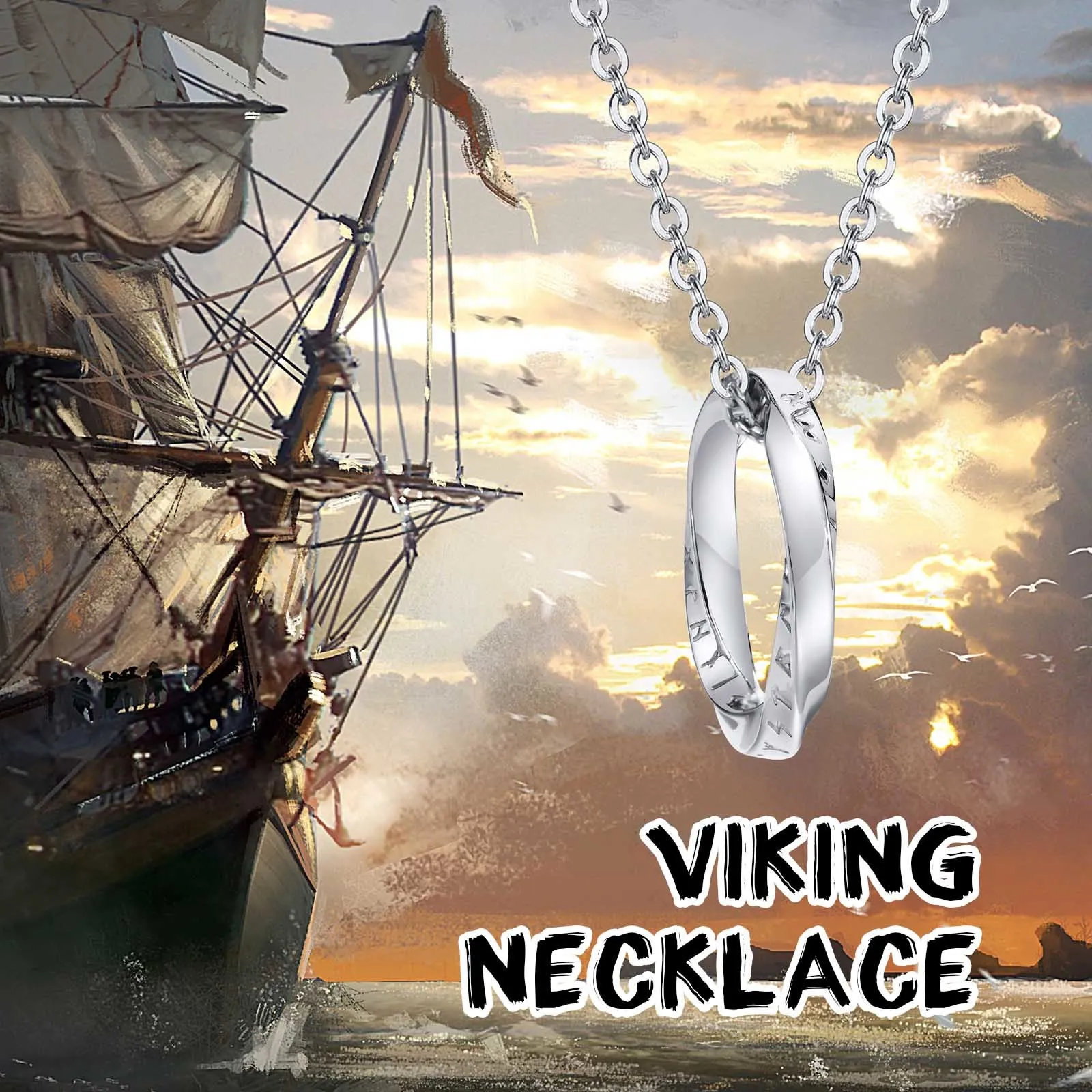 Norse Viking Round Pendant Necklace