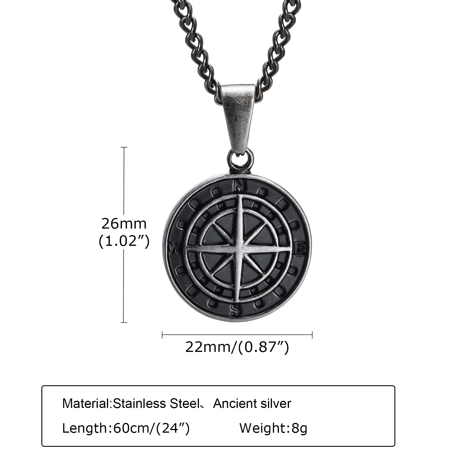 Compass Necklace for Men