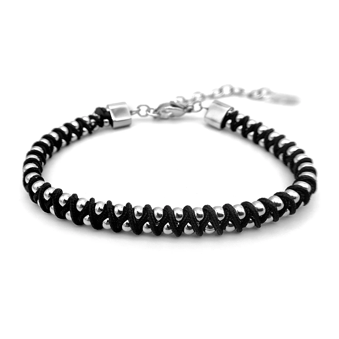 Men's Stainless Steel Beaded Bracelet