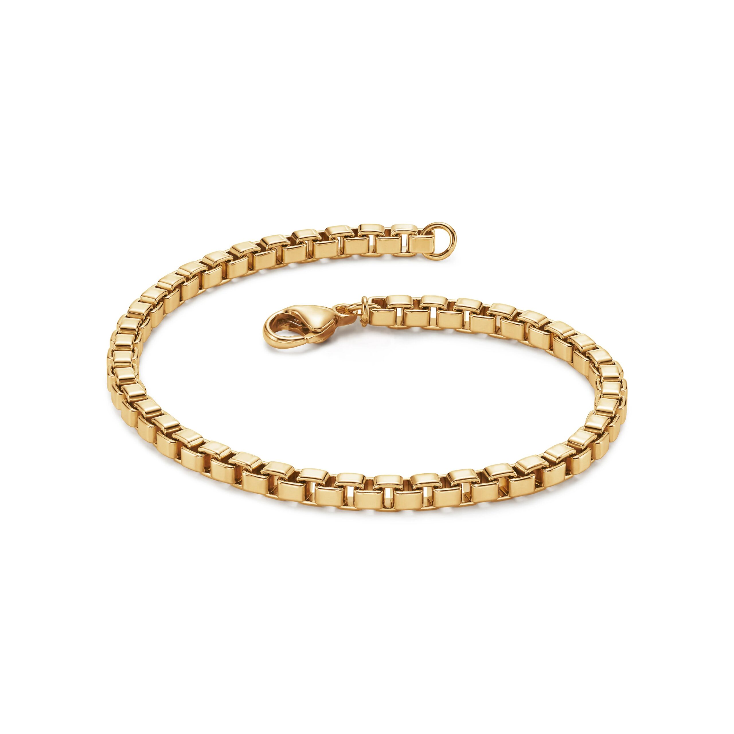 Mens 24K Gold Plated Venetian Link Bracelet