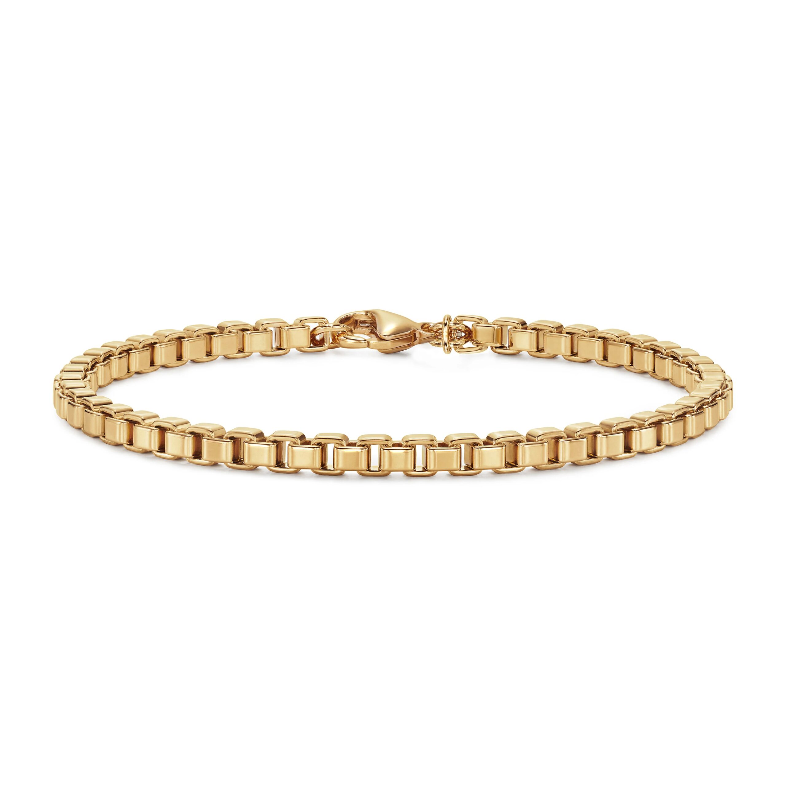 Mens 24K Gold Plated Venetian Link Bracelet