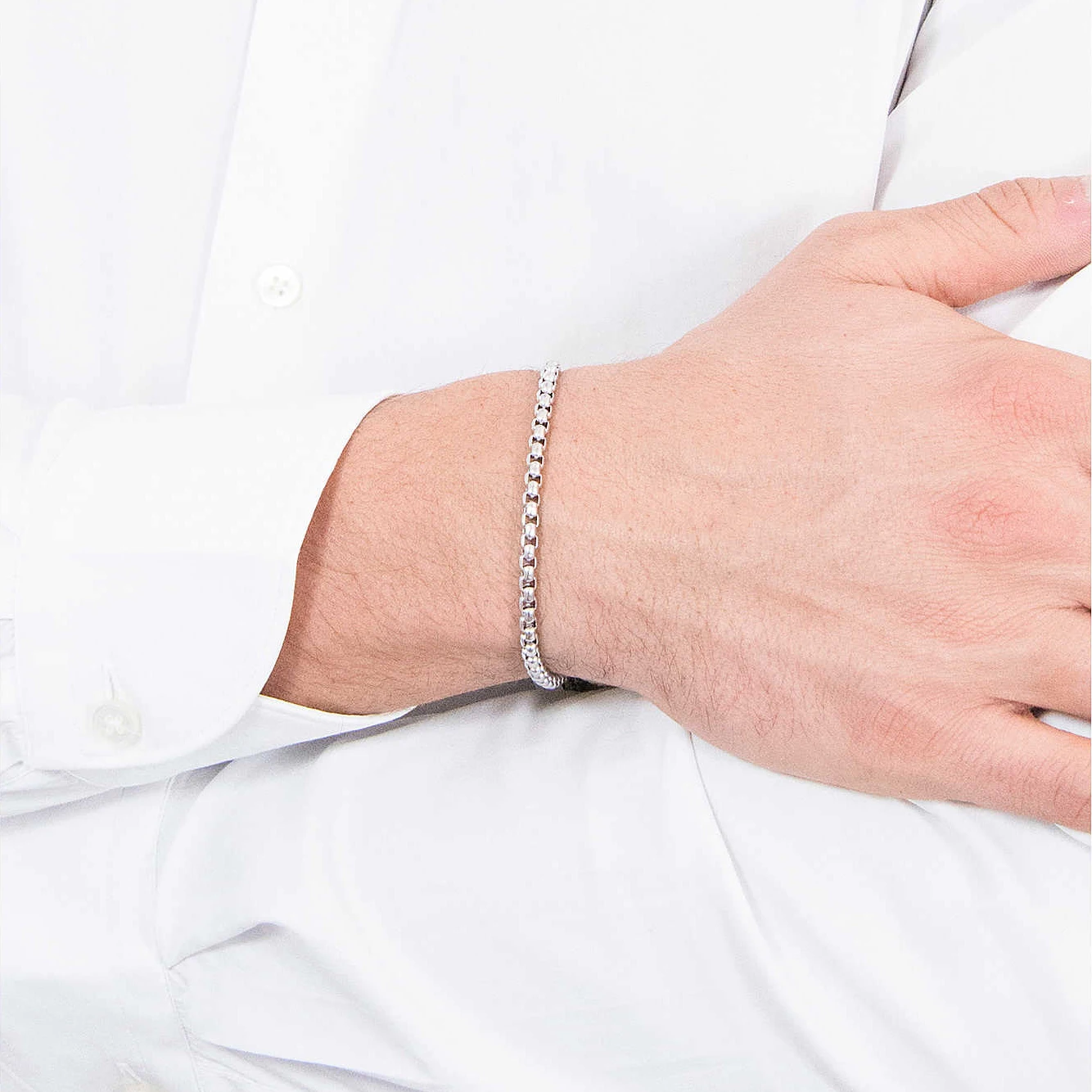 Mens Stainless Steel Link Chain Bracelet