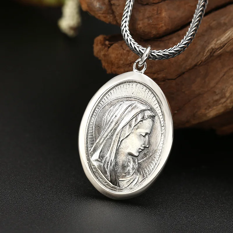 925 Sterling Silver Virgin Mary Pendant