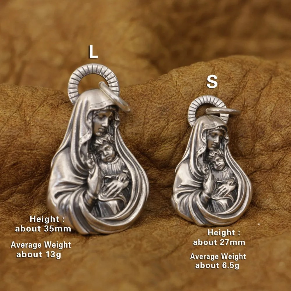 Sterling Silver Virgin Mary Charm Pendant
