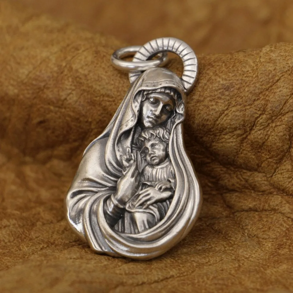 Sterling Silver Virgin Mary Charm Pendant