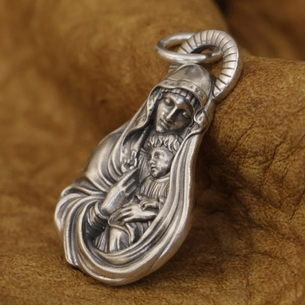 Sterling Silver Virgin Mary Charm Pendant