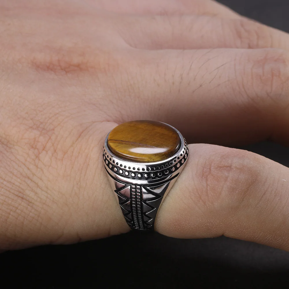 Vintage Turkish Ring with Tiger Eye Stone