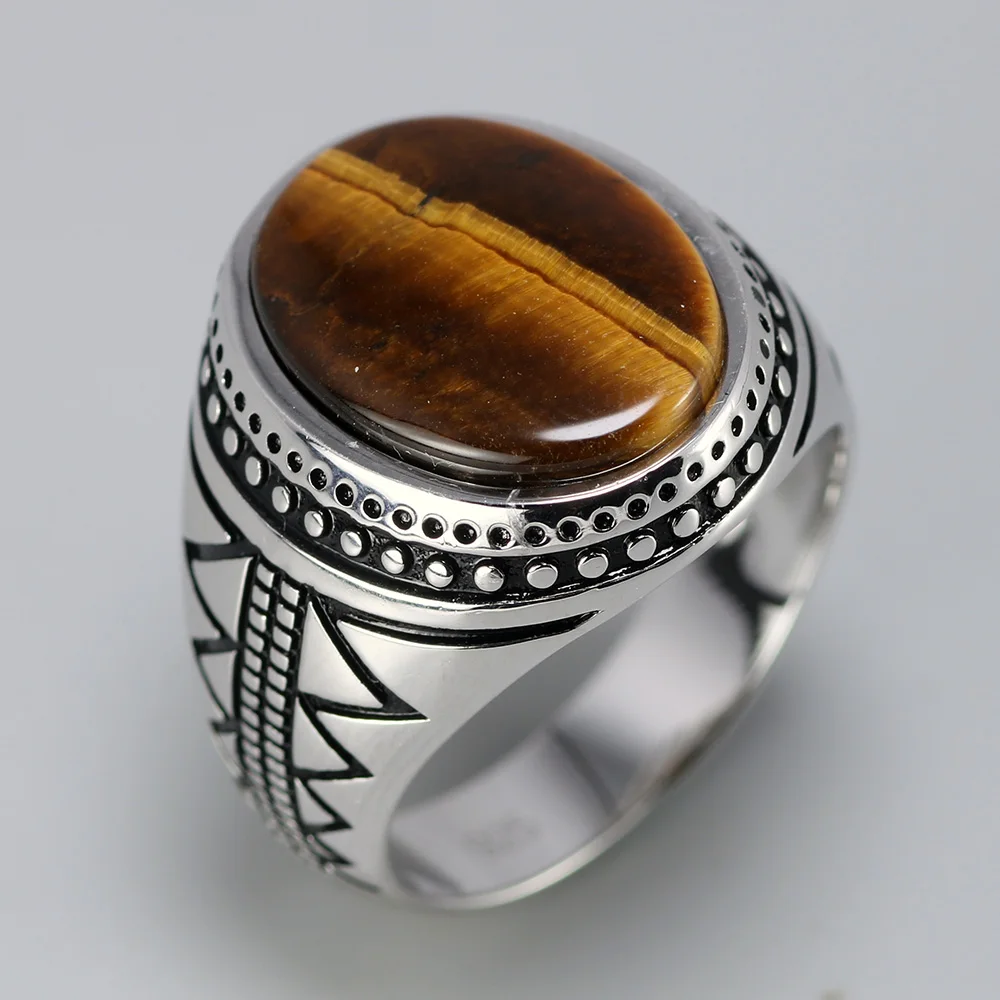 Vintage Turkish Ring with Tiger Eye Stone