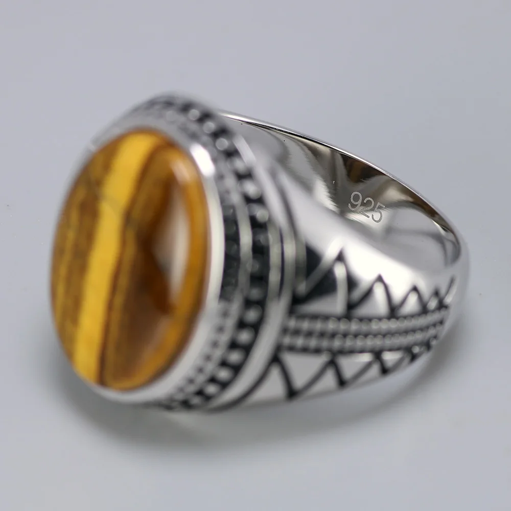 Vintage Turkish Ring with Tiger Eye Stone