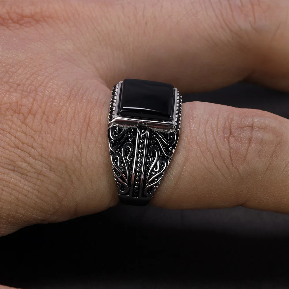925 Sterling Silver Agate Stone Rings