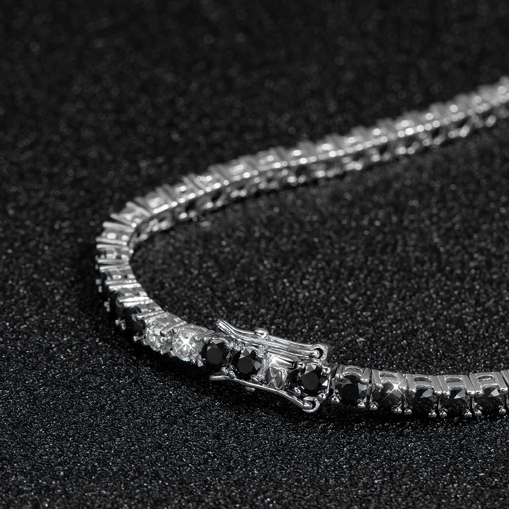 Black and White Moissanite Tennis Bracelet