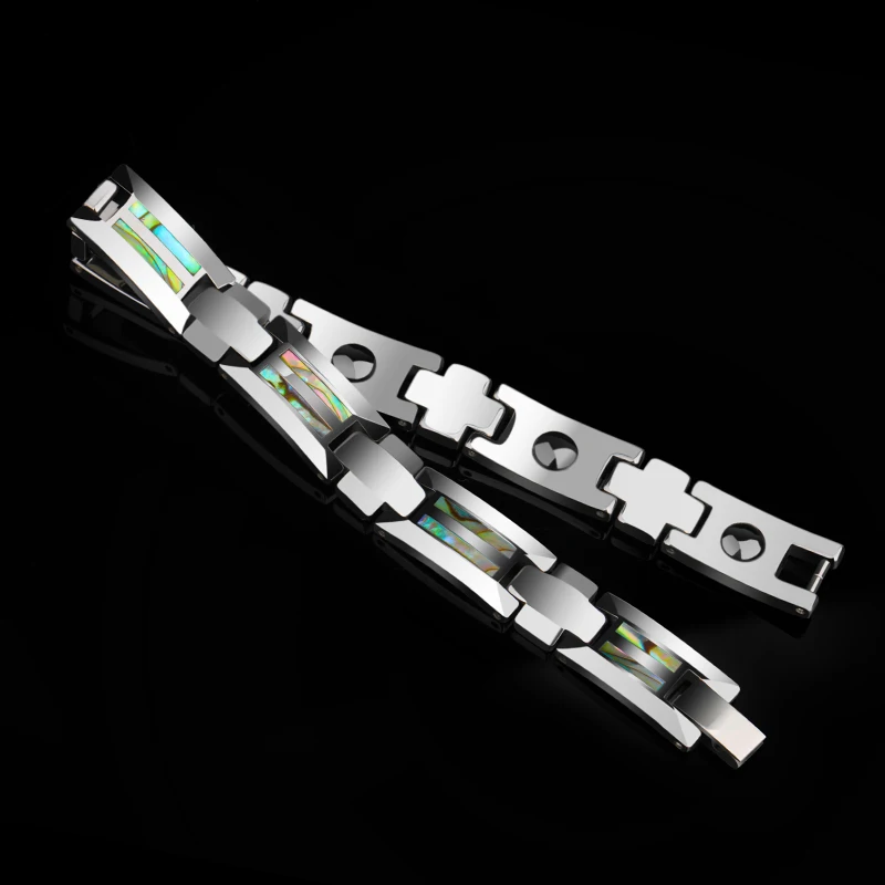 Tungsten Bracelet with Shells and Magnets