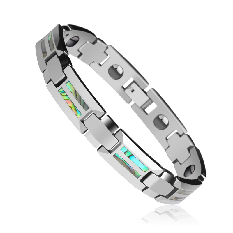 Tungsten Bracelet with Shells and Magnets