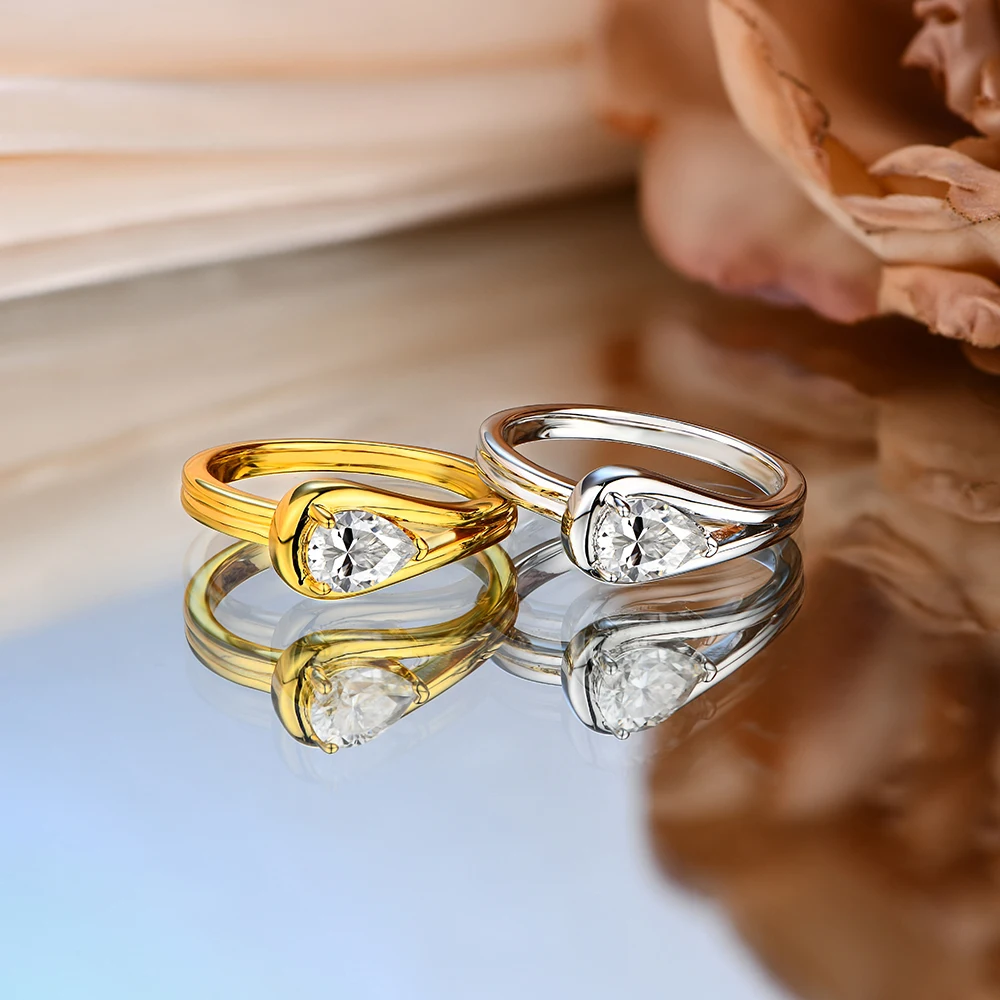 Moissanite Ring 10K/14K/18K Solid Gold