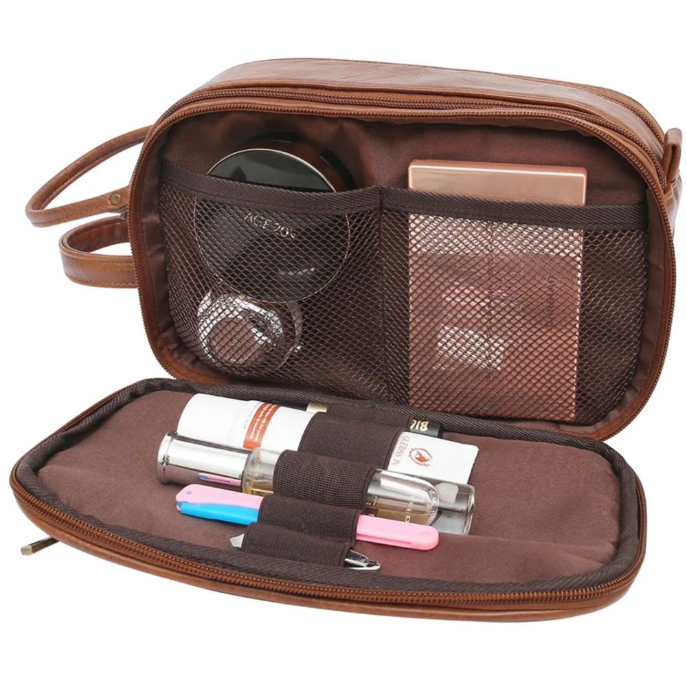 Water-Resistant PU Leather Toiletry Bag