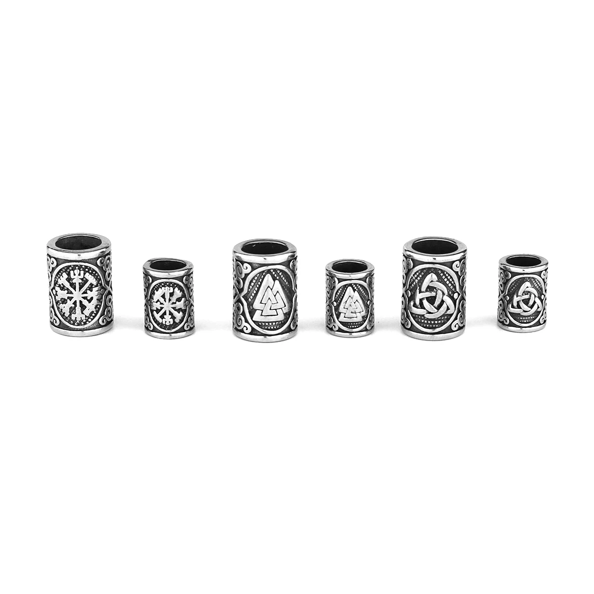 6/8mm Stainless Steel Viking Rune Beads