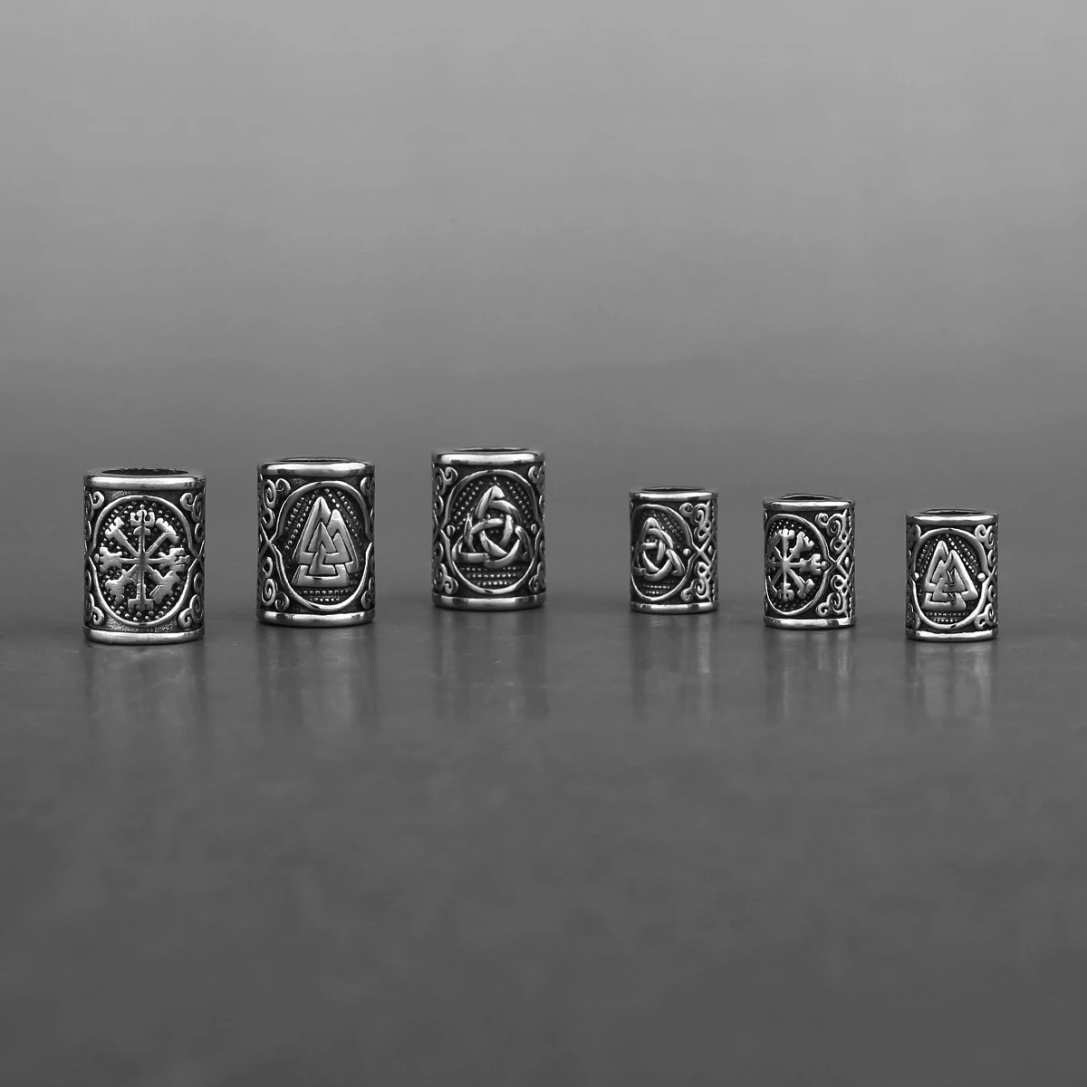 6/8mm Stainless Steel Viking Rune Beads