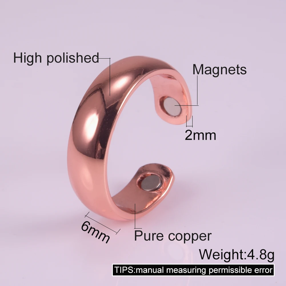 Copper Rings with Magnetic Health Energy