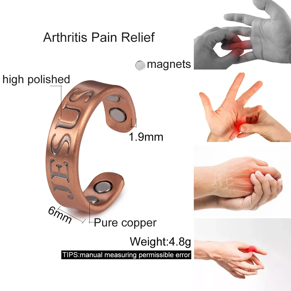 Copper Magnetic JESUS Rings