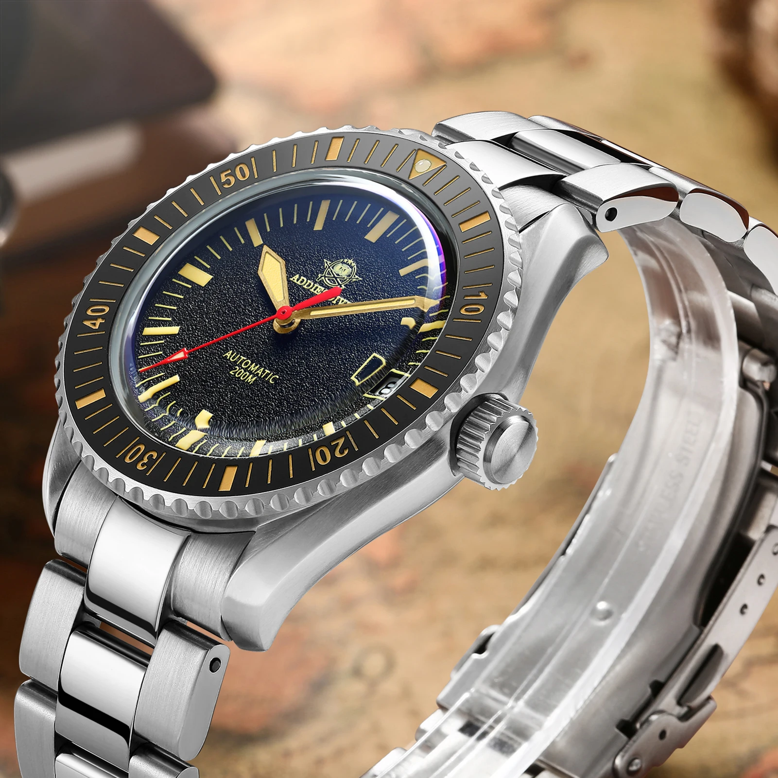 ADDIESDIVE Pot Cover Sapphire Diver Watch
