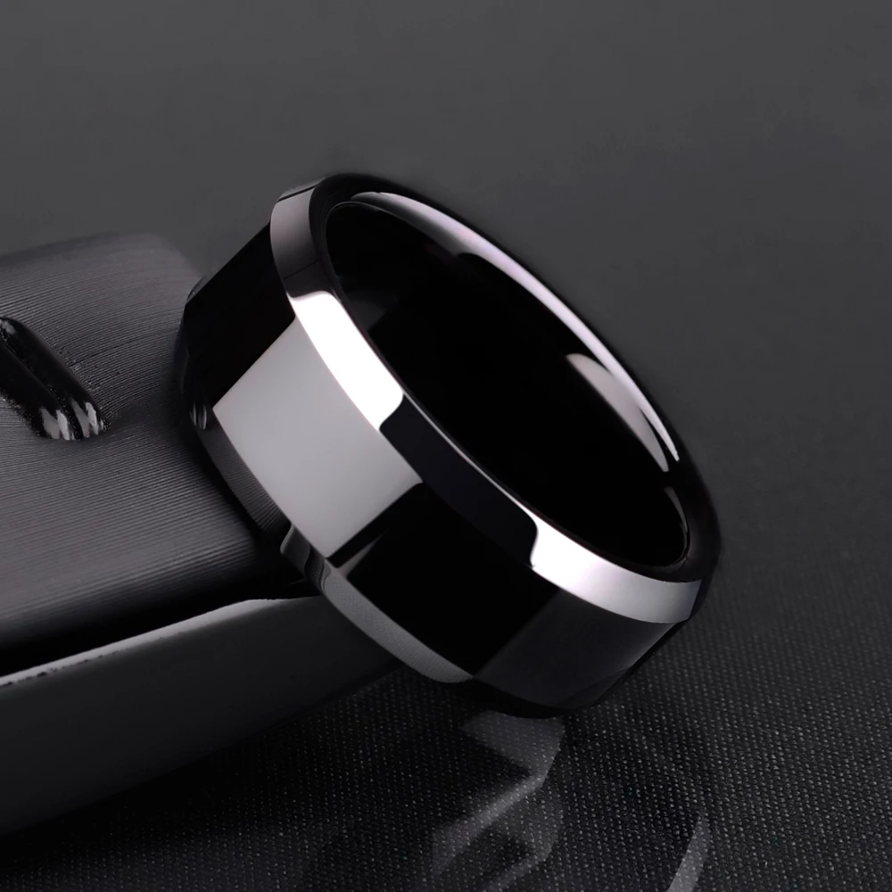 6/8mm Men's Black Tungsten Carbide Ring