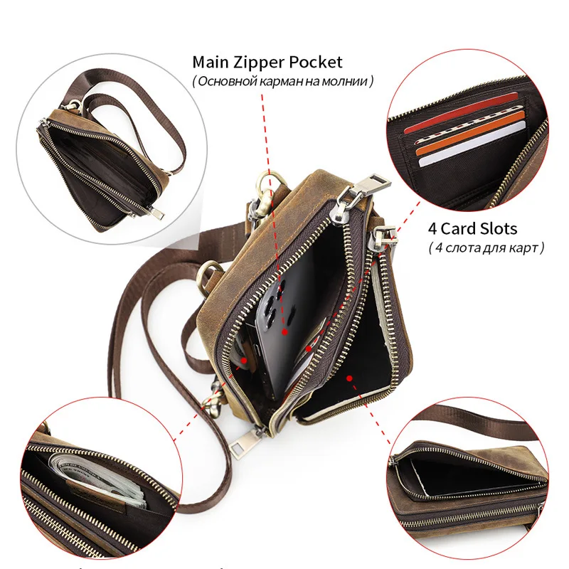 Leather Cell Phone Travel Wallet