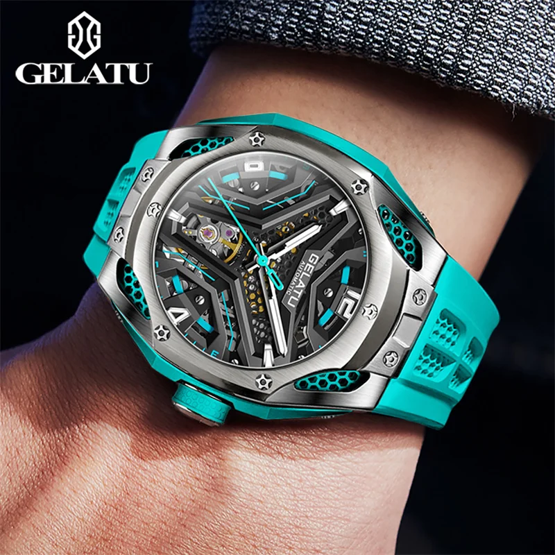 GELATU 6007 Men's Luxury Automatic Skeleton Watch