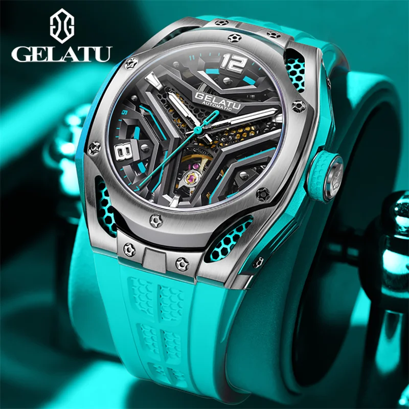 GELATU 6007 Men's Luxury Automatic Skeleton Watch
