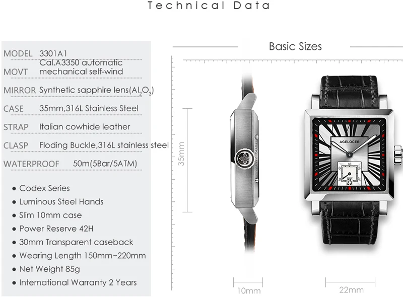 AGELOCER Codex 3302A1 Automatic Watch