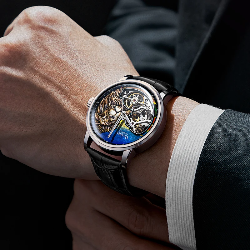 Haofa 3D Lion Skeleton Automatic Mens Watch