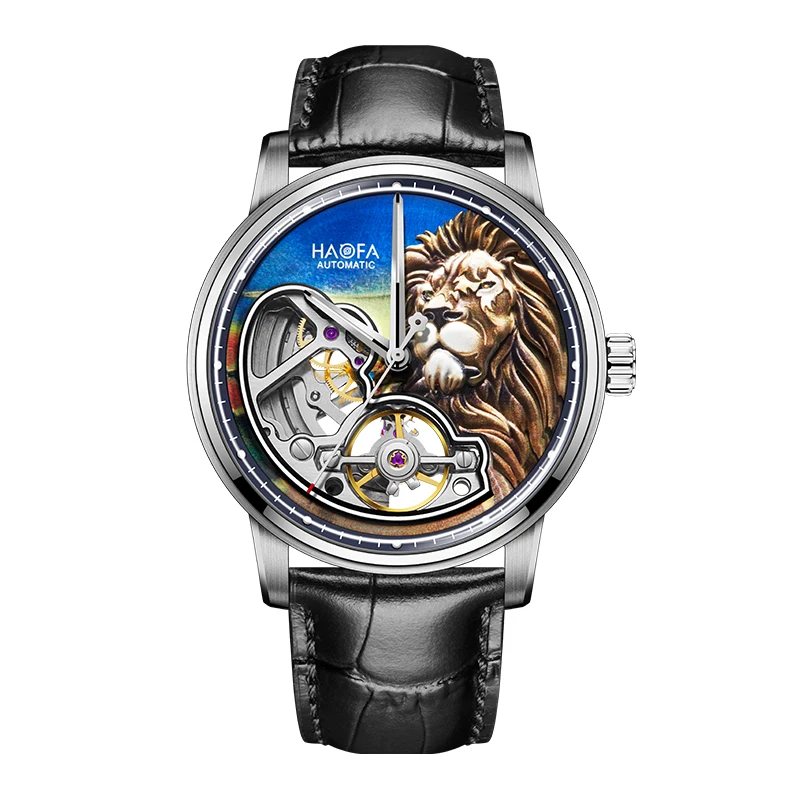 Haofa 3D Lion Skeleton Automatic Mens Watch