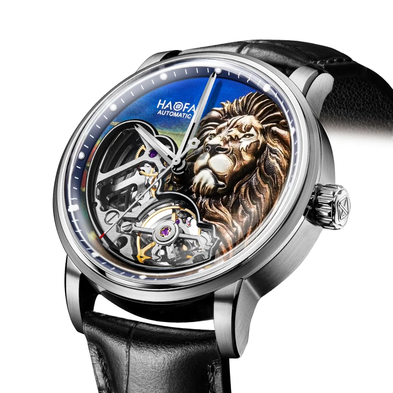 Haofa 3D Lion Skeleton Automatic Mens Watch