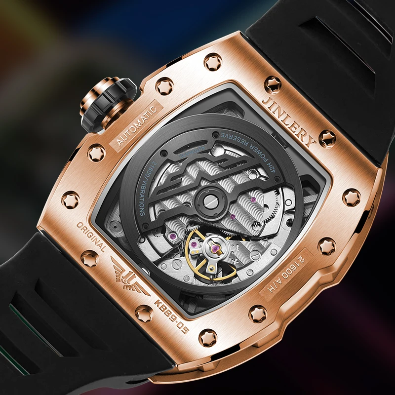 JINLERY Automatic Skeleton Mechanical Watch J8905