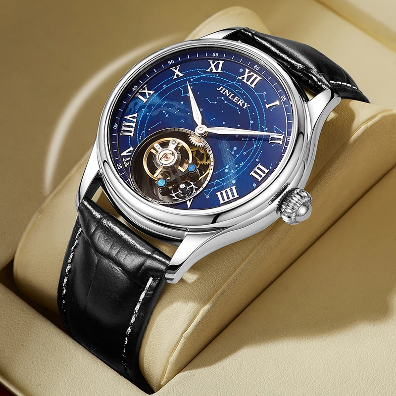 JINLERY Luxury Tourbillon Mechanical Watch J9062