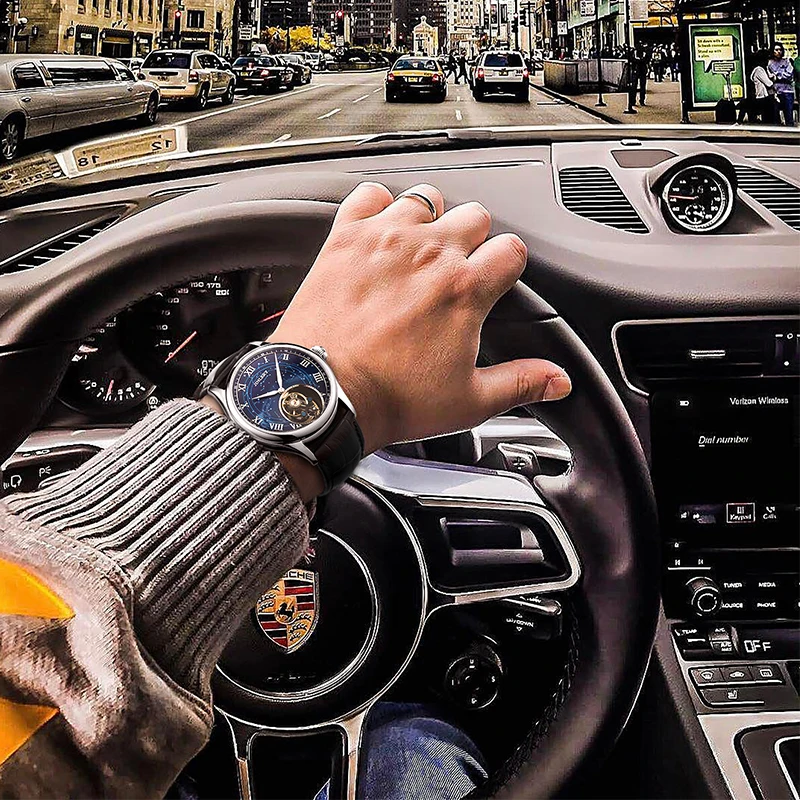 JINLERY Luxury Tourbillon Mechanical Watch J9062
