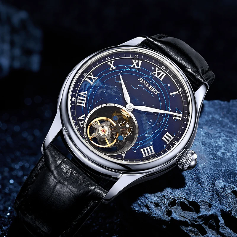 JINLERY Luxury Tourbillon Mechanical Watch J9062