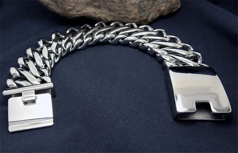 Wide 316L Stainless Steel Men's Bracelet