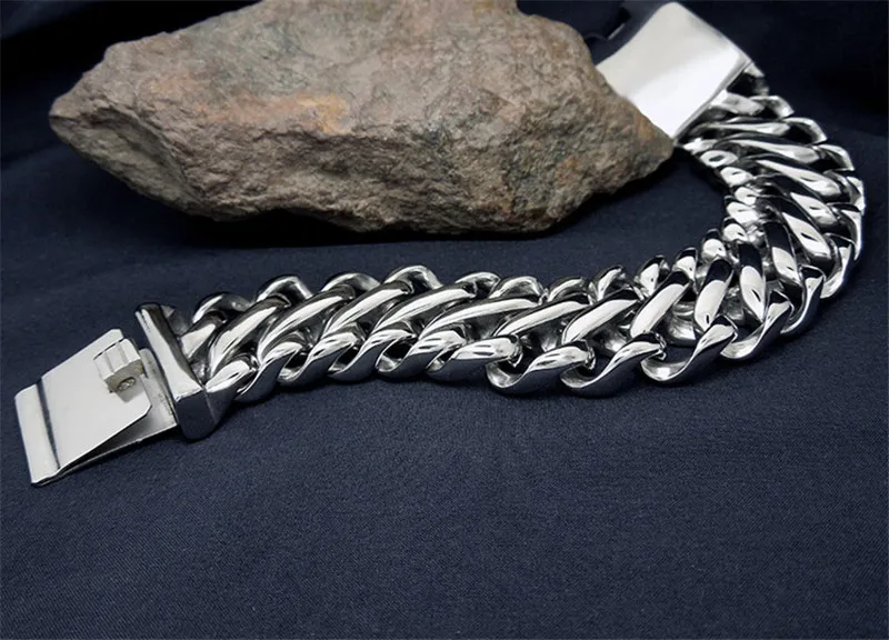 Wide 316L Stainless Steel Men's Bracelet