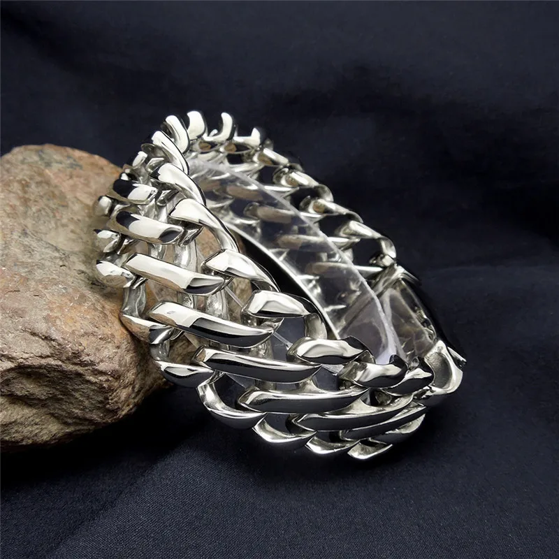 Wide 316L Stainless Steel Men's Bracelet