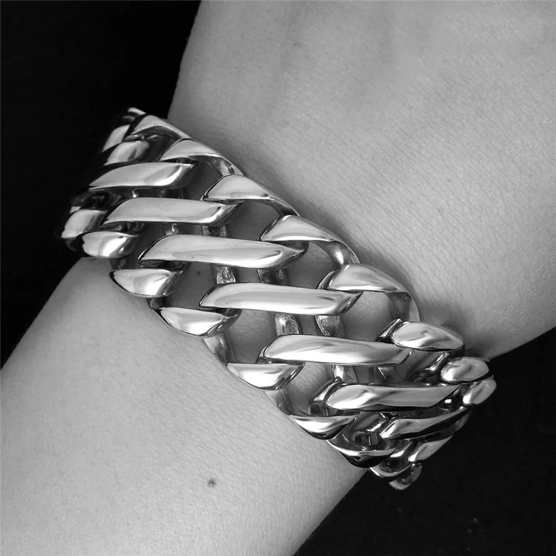 Wide 316L Stainless Steel Men's Bracelet